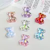 Acessórios de Resina Cartoon DIY Joias Galvanoplastia Urso Multicolorido Cola de Chantilly Grampo de Cabelo Capa de Celular Fivela de Sapato Chaveiro Pingente