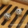 Accesorios de plata S925 pulidos DIY pulsera de cuerda trenzada hecha a mano joyería cuentas al por mayor patrón trasero cuentas de sandía giratorias