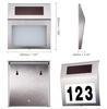 Luz Solar Exterior para Número de Casa LED Acero Inoxidable Lámpara de Pared Iluminación Decoración Luz de Jardín Impermeable A Prueba de Lluvia para el Hogar