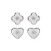 216 aretes de trébol de cuatro hojas tachonados estilo minimalista para mujer plata de ley S925 personalidad nicho temperamento amor aretes de plata al por mayor