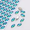 Cristais Rhinestones K9 Olho de Cavalo Cor AB Fundo Plano Costuráveis à Mão com Costas Planas para Vestidos DIY, Vestidos de Noiva, Acessórios de Vestuário e Casamentos