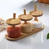 Frascos de Vidrio Sellados de Grado Alimenticio, Juego de 3 Cajas de Almacenamiento de Condimentos de Gran Capacidad, a Prueba de Humedad y Conservación Fresca para Uso en la Cocina