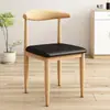 Silla Sencilla de Hierro con Forma de Cuerno Taburete para Restaurante de Snacks Comida Rápida Tienda de Postres y Té con Leche Silla de Comedor para Restaurante de Hotel