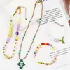 Tubo de posicionamiento de cierre de metal multicolor galvanizado transfronterizo, tubo en forma de U, cuenta abierta, accesorios para joyería de collar y pulsera hechos a mano para DIY