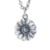 Collar Colgante de Plata Tailandesa para Mujer Ciervo Dorado Pie de Rey Plata 990 Vintage Antiguo Moda para el Cuello Girasol Artístico Elegante