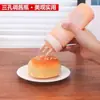 Botella dispensadora de salsa de fábrica, frasco de mermelada de tres agujeros, botella de ensalada de tomate de tres agujeros, botella dispensadora de plástico, botella de salsa, frasco de jugo y mermelada