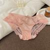 Ropa interior de encaje sexy de estilo francés cómodo de alta gama para mujer, deseo puro, talle medio, satén, malla, agradable para la piel, menos ropa interior para mujer, agradable para la piel