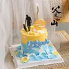 2026 Celebridade da Internet Dia dos Pais Decorações Simples para Bolo Enfeites Silhueta O Amor Paterno é Como uma Montanha Feliz Dia dos Pais Topper