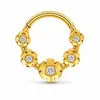 Anillo nasal cerrado sin costuras de aleación de titanio G23 con incrustaciones de circonita Zhenping, aro para tabique nasal y hueso de la oreja, joyería nasal finamente tallada F136