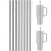 Set de Pajillas de Acero Inoxidable Transfronterizo, Pajillas Metálicas Delgadas, Pajillas de Colores para Vasos de Bebida de Té con Leche, Pajillas Rectas y Curvas de 21.5 cm