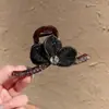 Presilha de Cabelo Pequena Estilo Chanel Floral com Strass Moda Coreana para Mulheres 2026 Novo Modelo Presilha Jacaré Parte de Trás da Cabeça Acessório de Cabelo de Luxo Leve