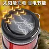 Linterna de búsqueda potente, luz baja, estroboscópica, recargable tipo C, doble fuente de luz, alimentada por energía solar, multifuncional, para exteriores, camping, emergencia