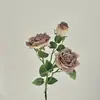 Flores artificiales, ramo de rosas, flores artificiales para decoración de sala de estar y mesa de comedor, adornos decorativos florales, envío directo de una pieza