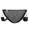 Bolso Triangular con Cruz de Pedrería Nuevo Estilo para Mujer Bolso Brillante de Diamantes para Mujer de un Solo Hombro Cruzado Moda Versátil de Mano Geométrico Bolso para Mujer
