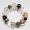 [Los Ancianos Ya No Son] Pulsera de Cristal Blanco Natural para Mujer, Pulsera de Cristal Fantasma Verde Cabello Verde Versátil al por Mayor