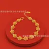 Pulsera Sencilla y Dulce de Flor de Rosa de Aleación para Mujer, Réplica Perfecta de Pulsera de Flor Estilo Celebridad de Internet, Venta al por Mayor para Transmisiones en Vivo