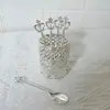 Conjunto de garfo e colher pequeno para casa nórdica, garfo de fruta criativo, colher de café de celebridade da internet, garfo de sobremesa de metal moderno, garfo de bolo