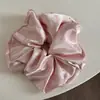 Color crema, estilo casual, scrunchie grande de satén para mujer, liga para el cabello de alta gama, accesorio para el cabello elegante de color sólido