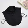 Cuello Falso de Encaje Bordado Hueco para Camisas de Mujer, Cuello Versátil de Capa Interior, Cuello Decorativo de Color Sólido Blanco y Negro