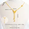 Loja de ouro com colar de borla de borboleta flash de ouro brilhante 24k, corrente de clavícula feminina leve e luxuosa, elegante e combinando