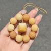 Pulsera de Estudiante de Raíz de Bodhi con Mantra de Seis Sílabas Grabado para Mujer, Pulsera de Cuentas de Oración Budistas de Semilla de Bodhi para Actuación de Danza del León