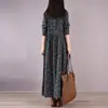 Vestido Básico Slimming Estilo Étnico Floral Soltinho com Amarração na Cintura, Forro de Lã e Tecido Espesso - Coleção Outono/Inverno 2026