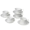Xícara de Café Branca Pura em Porcelana Fina Europeia Luxuosa Xícara e Pires com Folha de Ouro Utensílios de Café Cerâmicos Xícara de Chá Exquisita Chá da Tarde Exquisito