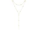 Collar de lazo dorado para mujer, collar largo chapado en oro de 14 k/plata, collar con colgante en forma de Y, delicado