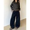 Calça Cargo Estilo Americano para Homens, Retro Lavada High Street, Perna Reta, Caimento Slimming, Flare Versátil Jeans