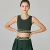 Novas Roupas Íntimas Listradas Esportivas Femininas para Corrida à Prova de Choque Jacquard Yoga Costas Bonitas Antibacteriano Sutiã Colete Respirável