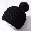 Novedades Transfronterizas Moda Europea y Americana Sombreros para Niños Sombreros de Lana Tejida con Ala Ancha y Pompón para Calor Venta al por Mayor de Fabricantes