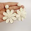 Joyería de Estilo Europeo y Americano, Pendientes de Girasol de Rafia Hechos a Mano, Pendientes Grandes Exagerados de Flor, Joyería de Estilo Festivo al por Mayor