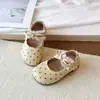 Zapatos de Princesa de Lunares para Niñas 2026 Primavera y Otoño Suela Suave Zapatos para Niños Pequeños Versión Coreana Lindos Zapatos Pequeños de Cuero Zapatos Mary Jane para Bebé