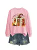Amazon Wish sitio independiente divertido moda retro mujer libro calabaza hoja de arce avellana vela sudadera transfronterizo