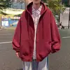Moletom cardigã liso para homens, estilo primavera/outono, marca americana da moda, forrado com fleece para aquecimento, jaqueta com capuz, peça para casal, agasalho de outono