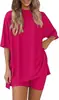 Comercio Exterior Transfronterizo Europeo y Americano En Stock Amazon Aliexpress Tk Moda Primavera y Verano Casual Suelto Ropa de Casa Conjunto de Shorts