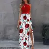 Vestido de Noche Largo Elegante con Hombro Descubierto sin Mangas Sexy de Cintura Alta con Abertura, Ropa Femenina Transfronteriza Europea y Americana 2026