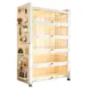 Estante de aço com portas de vidro transparente, armário de exposição, armário à prova de poeira para figuras, armário de armazenamento de metal, estante de aço