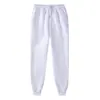 Calça de moletom jogger unissex para comércio exterior transfronteiriço com estampa digital, cintura elástica esportiva casual, calça esportiva versátil de cor sólida