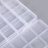 Caja de Embalaje Transparente de Plástico PP Fijo de 24 Compartimentos Caja de Almacenamiento para Joyería Cuentas Artículos Pequeños Caja para Componentes Digitales