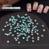 Brillantes Color Fuego Estrella de Cinco Puntas Circonia Pedrería para Uñas Lujo Ligero Estrellas Pequeñas Planas DIY Pedrería para Decoración de Uñas Navideñas