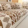 Estilo Boêmio Macio Veludo de Algodão Almofada de Sofá Espessada Quente de Inverno Pelúcia Almofada de Assento Antiderrapante Tecido de Capa de Sofá Transfronteiriço