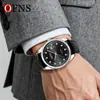 Reloj Oufani con Patrón de Sol, Esfera Redonda Simple con Indicador de Fecha, Reloj de Moda Resistente al Agua 30m, Reloj de Cuarzo Luminoso para Hombre y Mujer