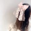 Nuevo Estilo Dulce de Princesa Estilo Rosa Par de Pinzas de Presión con Lazo de Cinta para Niños Clip BB Diadema Accesorios para el Cabello Tocado