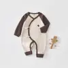 Nuevo Pelele de Algodón y Spandex para Bebé Recién Nacido con Tirantes, Cierre Lateral y Protección para la Barriga, Conjunto Sin Costuras Estilo Monje para Recién Nacidos