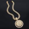 Collar de Cadena Cubana para Hombre Hip-Hop, Joyería con Colgante Rotatorio de 62 mm Totalmente Incrustado, Estilo Europeo y Americano Fresco, Más Vendido