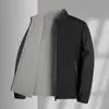 Jaqueta Reversível com Gola Alta para Primavera e Outono Masculina, Jaqueta Business Casual, Resistente a Amassados, à Prova de Vento, Casaco Executivo que Não Precisa Passar