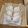 Ropa interior floral estilo francés, dulce y fresca, sin aros de acero, con fruncido en el pecho, cómoda y transpirable, 2503