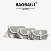 Bolso Transfronterizo para Mujer 2026 Nuevo Modelo Textura Retro Europea y Americana Estampado Bolso de Hombro Estilo Monograma de Letras de Nicho Elegante Bolso Cruzado