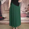 Vestido Midi Delgado con Pliegues de Flores Primavera y Verano Cintura Elástica Falda Longitud de Baile Cuadrado 72cm Falda Solar de Seda de Hielo